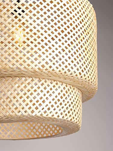 Image of Habere India-All the Cultures Fabricating India Bamboo Lamp shade | Pendant Lamps | Cane Lampshade | Rattan Lamp Shade | Wicker Lampshade (Diameter 50 CM, Height 50 CM)