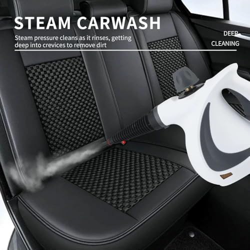 Multi-Purpose Handheld Steam Cleaner, 350ml Pressurized Steamer with 9 Accessories for Home, Floor, Upholstery, Grout & Car Cleaning - Powerful & Versatile