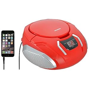 Proscan Elite Portable CD Boombox with AM/FM Radio – Red