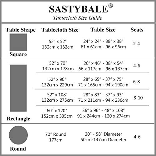 Jacquard Tablecloth Rectangle Damask Pattern Table Cloth Spillproof Wrinkle Resistant Oil Proof Polyester Table Cover For Indoor And Outdoor Use (Rectangle/Oblong, 52" X 70" (4-6 Seats), White) #TOP5
