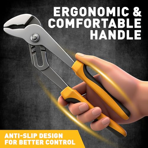 Image of ELEAD 4-Piece Groove Joint Pliers Set, 12 /10 /8 /6 Inch Adjustable Water Pump Pliers with Tool Roll Bag, Tongue and Groove for Home Repair, Gripping, Nuts, Bolts, Pipe & Fittings