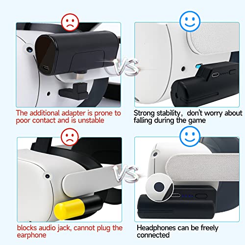 Battery Pack For Oculus Quest 2, Lightweight Portable Power Bank Accessories, Mini Charging Capsule, Fast Charging Vr Extended Battery Pack 5000Mah , Extra 2+ Hours Playtime(Black) #TOP4