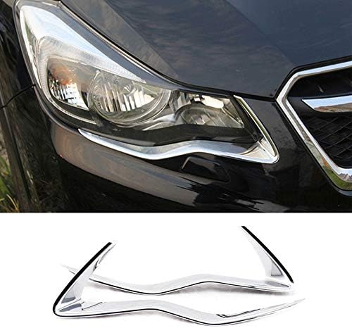 ABS Chrome Headlight Eye Lid Eyebrow Trim Cover 2pcs for Subaru XV Crosstrek 2012-2017