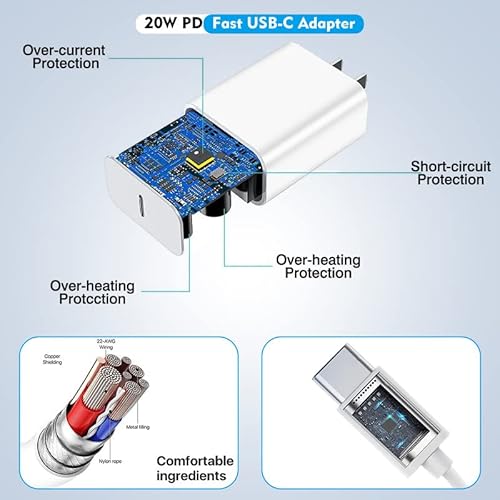 Fast Charger for Apple Watch Charger, USB C 20W iPhone Watch Charger Plug Adapter & Long 6.6FT iWatch Portable Wireless Fast Charging Cable Cord Compatible with Apple Watch Series 9/8/7/SE/6/5/4/3/2/1 - Image 3