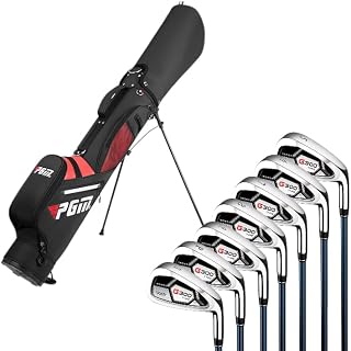 PGM 7 Piece Men’s Golf Iron Set for Right Handed with Golf Stand Bag