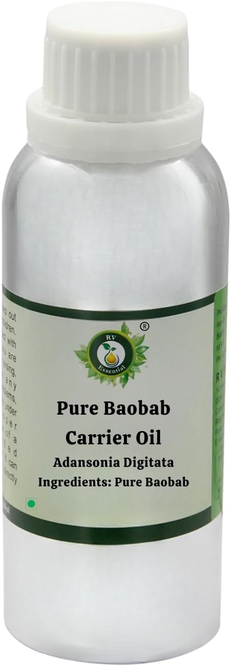 R V Essential Pure Baobab Carrier Oil 300ml (10oz)- Adansonia Digitata (100% Pure and Natural Cold Pressed)