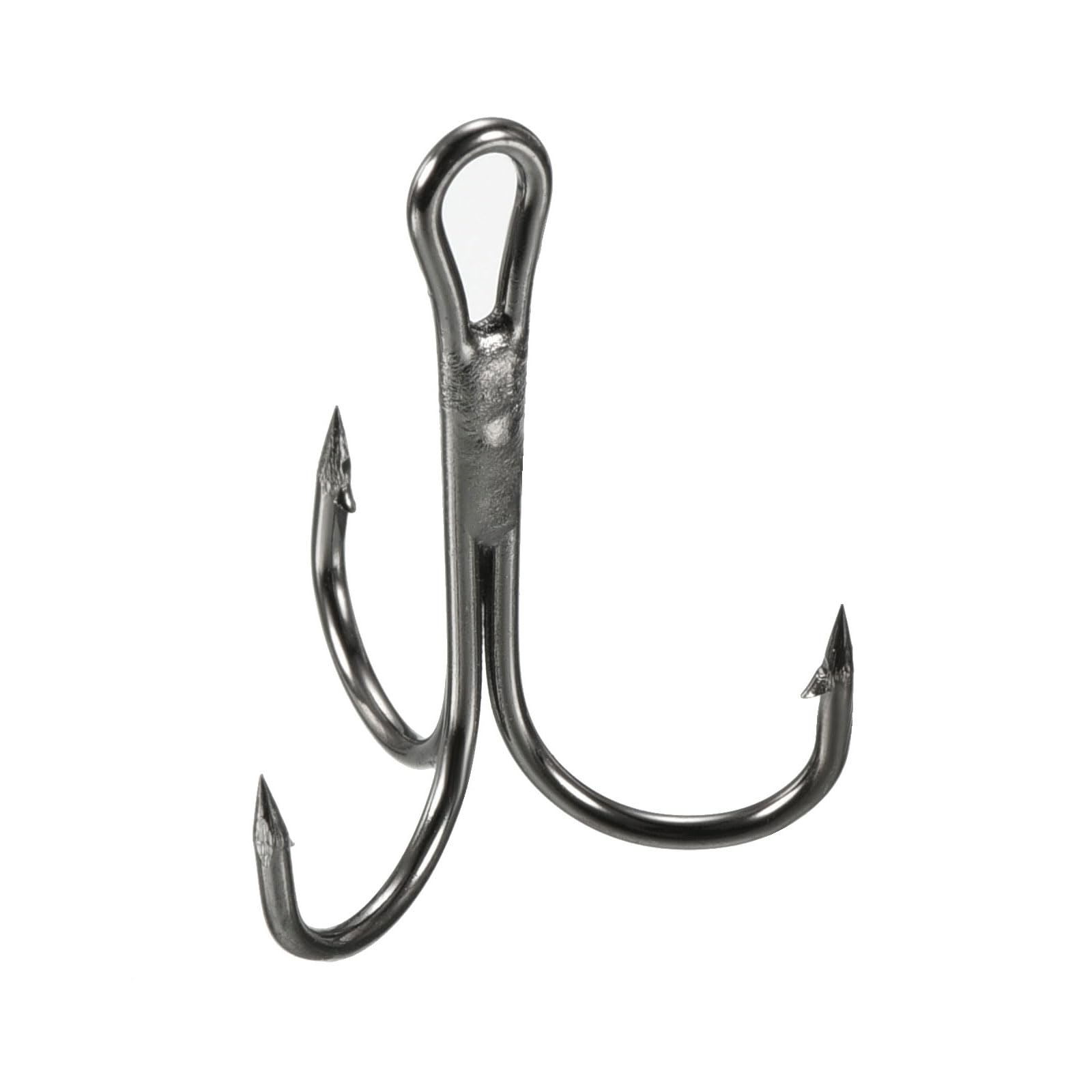 PATIKIL 4# Fishing Treble Hooks, 10Pcs 3X Strong Treble Fish Hook High Carbon Steel Fishing Hooks Round Bend Barbed for Freshwater Saltwater, Black