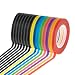 Cridoz 15 Rolls 1/8 Whiteboard Thin Tape Pinstripe Art Tape Dry Erase Board Grid Tape Lines Pinstriping Electrical Marking Tape, Assorted Colors