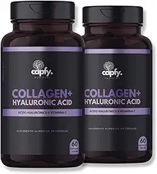 Kit 2x Colágeno Hidrolisado + Ácido Hialurônico + Vitamina C 120 Cápsulas 550mg Premium Capfy. Nutrition para Cabelo Beleza da Pele Unha e Articulações