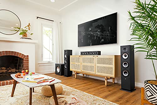 Polk Audio Monitor MXT60 kompakter Standlautsprecher, HiFi und Heimkino Lautsprecher, Hi-Res Zertifiziert, Dolby Atmos und DTS:X kompatibel (Stück), Schwarz