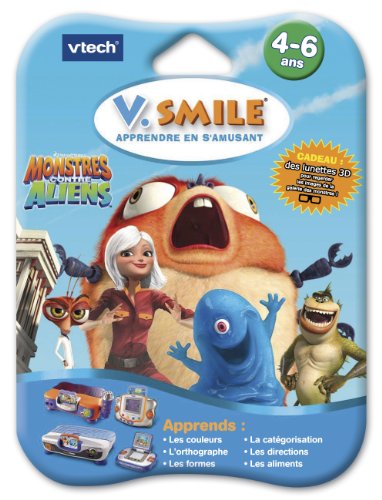 VTech - Cartouche de jeu V.Smile (Motion) 3D Monstres Contre Aliens - 84445