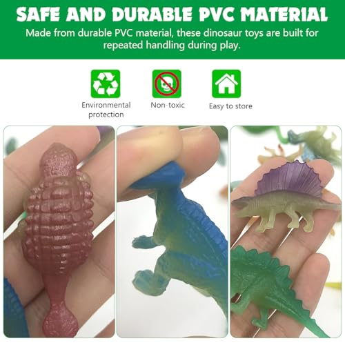 Image of PATPAT 16Pcs Glow-in-the-Dark Mini Dinosaur Toy Set, 5-7cm Luminous PVC Miniature Dino Figurines, Small Dinosaur Toys for Kids 3-5 Room Decor Items, Birthday Return Gift for Kids