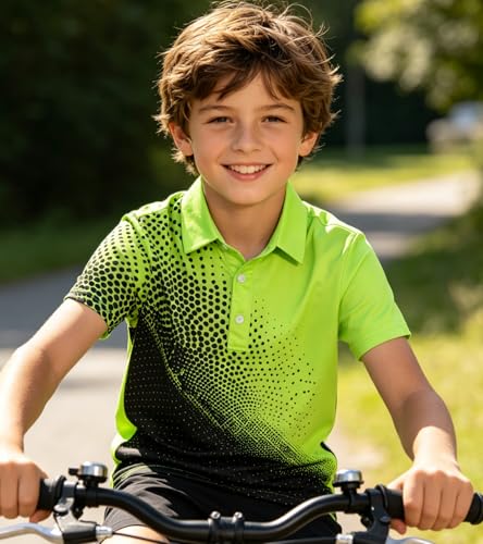 Image of uideazone Boys Polo Shirts Dry Fit Performance Golf Short Sleeve Casual School Uniform Size 5-14