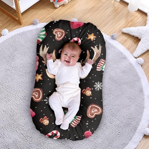 Image of ZOUTAIRONG Christmas Sheetsack Bassinet Sheets Neutral Unisex Fitted Christmas Elk Baby Bassinet Sheets Set for Standard Bassinets for Baby Boys or Girls