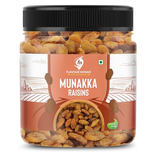 Image of FLAVOUR MOSAIC Natural Munakka Dry Fruits Large Golden Raisins | Naturally Sweet, Tasty & Healthy Snack | No Artificial Flavour | 250g