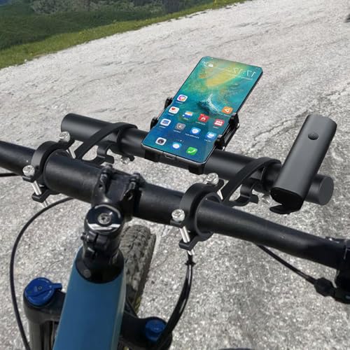 Luxvara FahrradLenker Erweiterung, Aluminium-Lenkerverlängerung für 20-32mm, Universeller Lenker für Licht, GPS, Actionkamera und Handyhalter, Schwarz