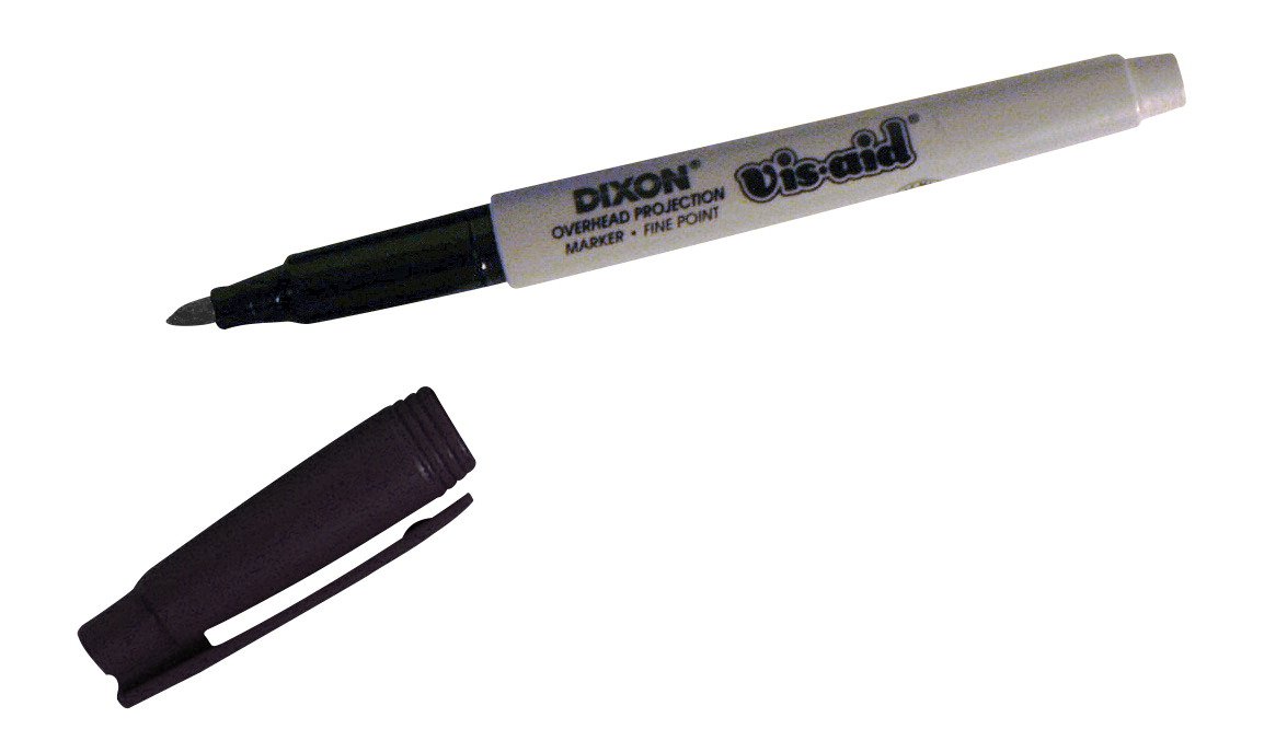 TICONDEROGA Vis-Aid Overhead Projector Transparency Markers, Fine Point, Black, 12-Pack (88127)