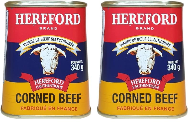 Hereford Carne de res enlatada, 1 lata de 340gr (Paquete de 2)