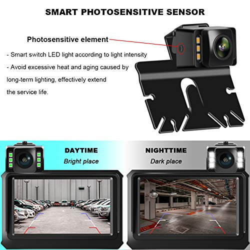 Backup Camera Safety System Kit with Dynamic Trajectory Guide Line, SAMFIWI 4.3in TFT-LCD 720P HD Monitor and Waterproof Rear View Camera Multiple Installation Methods for Trucks/Cars/Pickups (Blue)