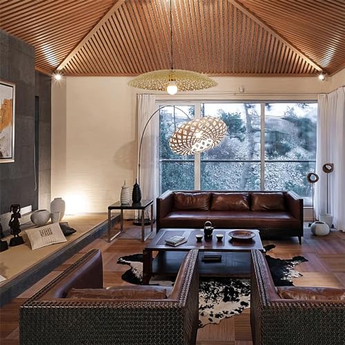 Suspension de plafond encastrée en fer forgé noir au design géométrique ajouré