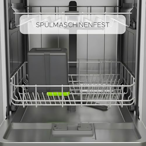 WUITOKI Biomülleimer Küche 5l, Kunststoff, anthrazit, geruchsdicht, spülmaschinenfest, Komposteimer, 14x20x22(H) cm