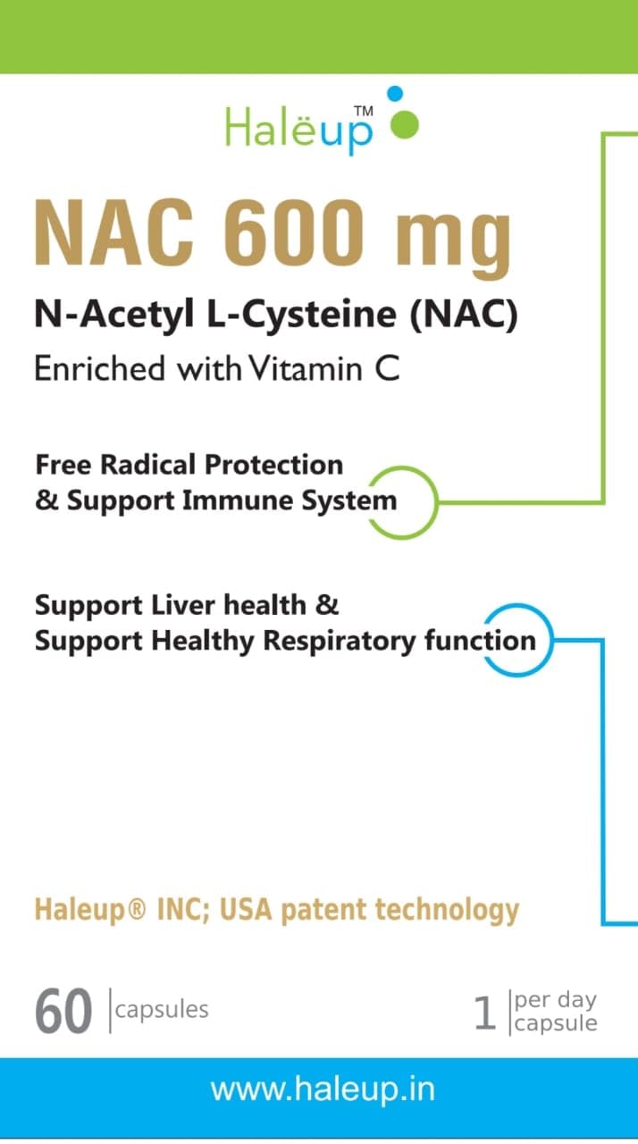 Haleup USA NAC 600 mg, Enriched with Vitamin C,60 capsules-picture-12