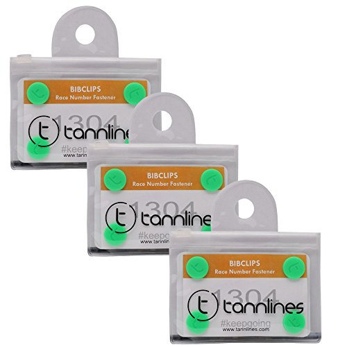 Image of BibClips(Set of 6 Clips) - Marathon Race Number Fastener, Pack of 3 | Say No to Safety Pins | No Making Holes on Your Running Top | Patented Design (Green)