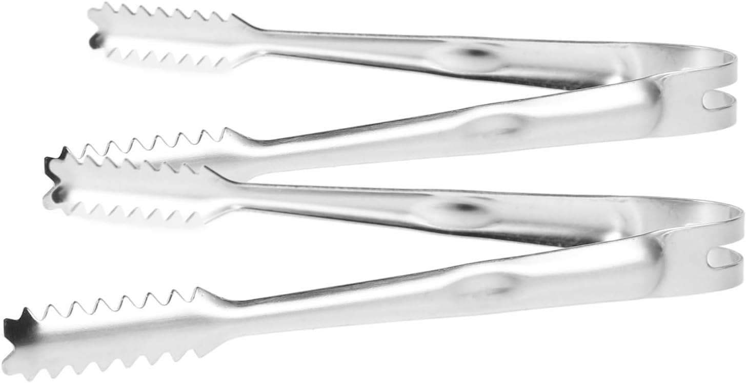 IMIKEYA 2-piece Stainless Steel Ice Cube Clip Salad Tongs Bread Tongs Mini for Buffet IMIKEYA 2-piece Stainless Steel Ice Cube Clip Salad Tongs Bread Tongs Mini for Buffet