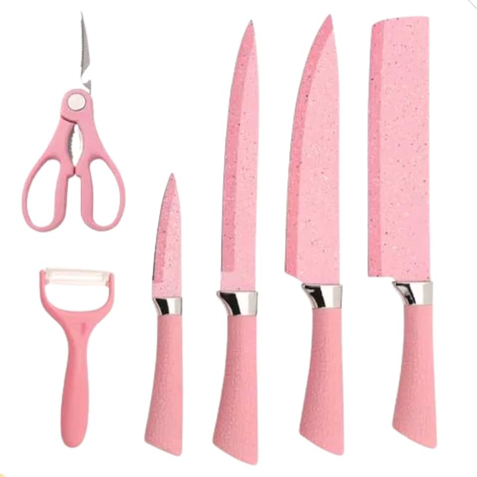 Conjunto De Facas 6 Peças Ralador E Tesoura Cozinha Premium Mundo Compras