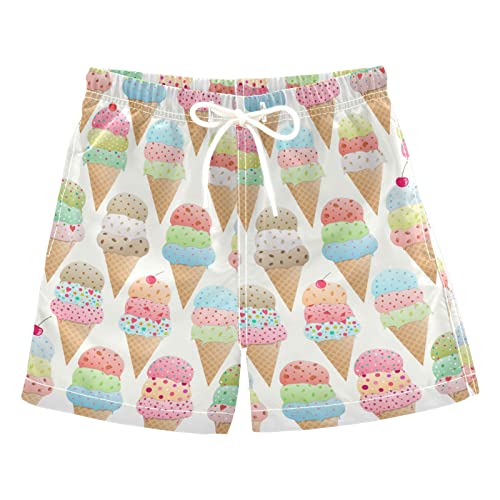 Aflyko Boys' Board Shorts Icecream Cherry Kid Swim Trunk Girls Beach Bathing Suit Xs #TOP19