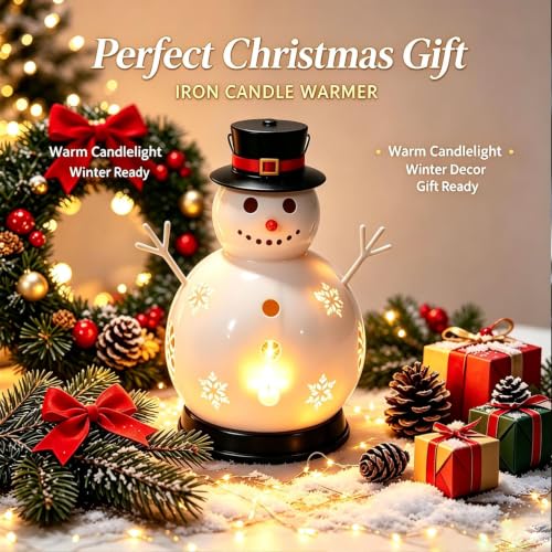 Cute Snowman Metal Candle Warmer Winter Warm Hand Stove with Candlelight - image 5