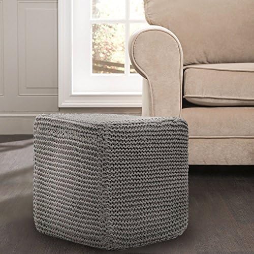 Great Home Discounts Handmade Ribbon Style Pouf –Handmade Floor Ottoman with Unique Ribbon Design –Super-Soft Hand Stitched Beanbag Chair–Handcrafted Knit Foot Rest…