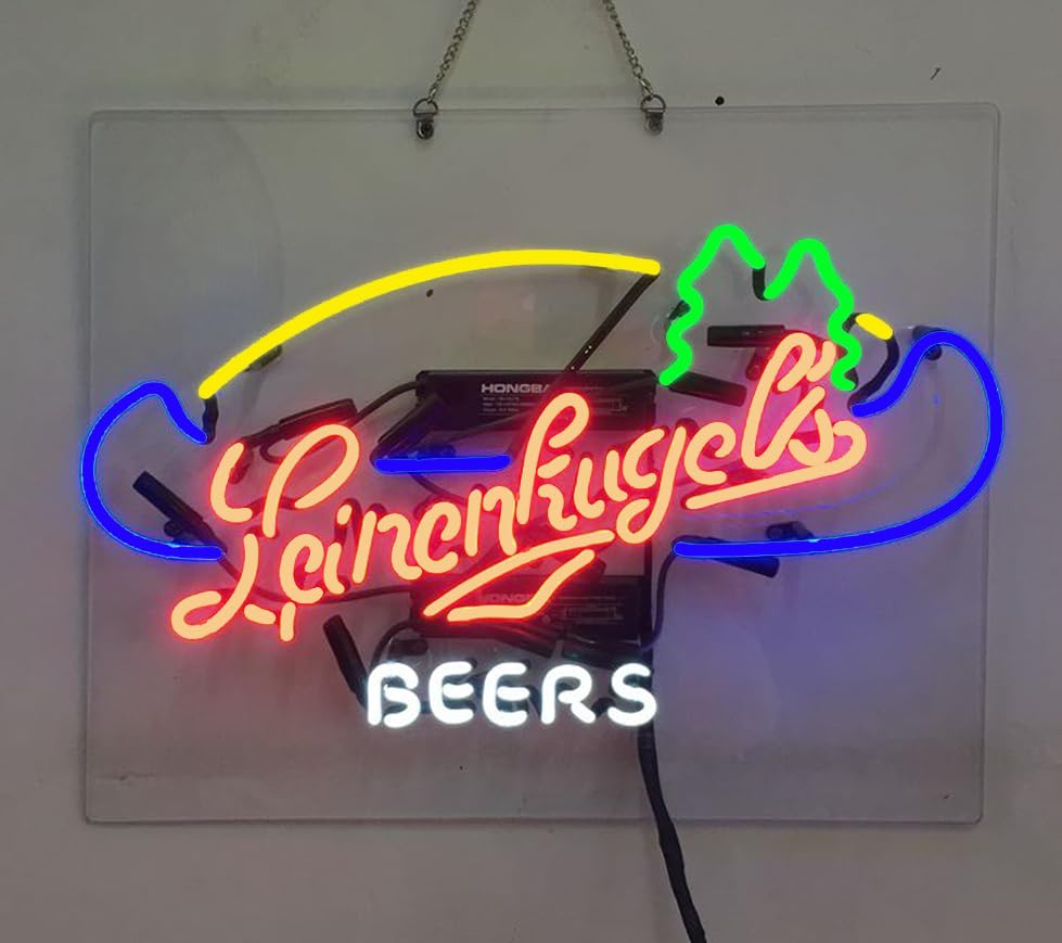 Image of Leinenkugels Beer Neon Sign Real Glass For Beer Bar Man Cave Home Wall Window Decor Neon Light 19x15