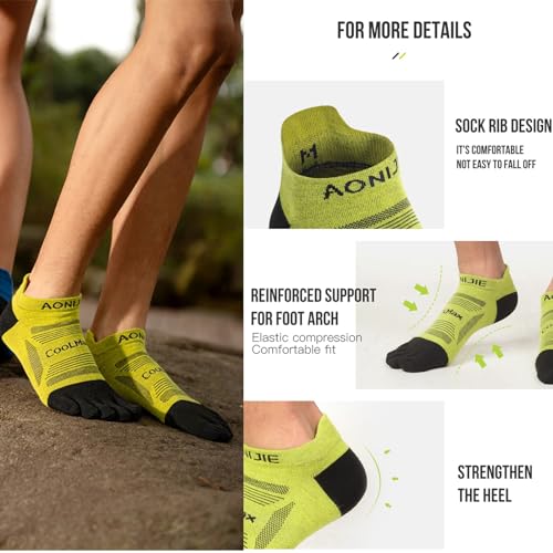 AONIJIE 3 Pack Toe Socks for Men and Women High Performance Athletic Running Hiking Five Finger Socks4