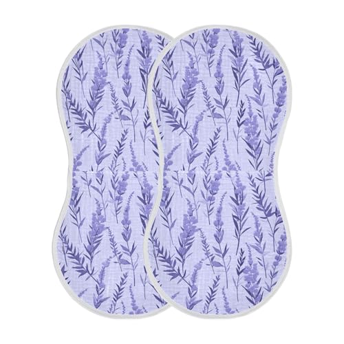 xigua Lavender Baby Burp Cloths for Newborn Boys and Girls 2 Pack, Soft & Absorbent Cotton Baby Burp Cloth, Baby Washcloths, Newborn Towel, Burp Rags2