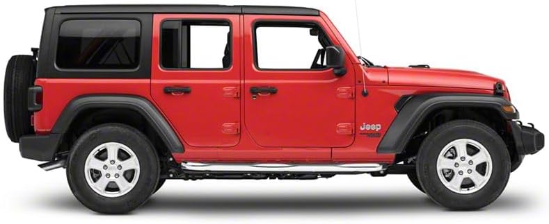 Redrock 4x4 3-Inch Round Curved Side Step Bars; Stainless Steel Compatible with 18-22 Jeep Wrangler JL 4-Door