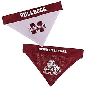 Pets First Collegiate Pet Accessories, Reversible Bandana, Mississippi State Bulldogs, Large/X-Large
