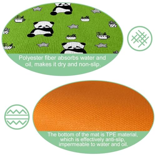 Alfombra de cocina para pasillo y cuarto de lavado VAPOKF, tapetes de panda decorativos 6