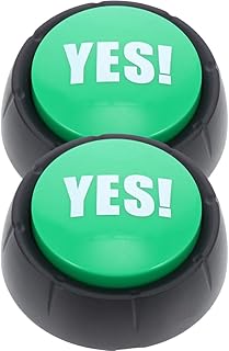 NUOBESTY YES Button Sound Button Toys Funny Buttons Prop Game Party Prank Buttons Voice Button Toy - Green YES Button 2pcs