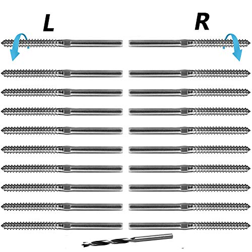 T316 Stainless Steel Left&Right Handed Thread Swage Lag Screws for Stair Deck Railing