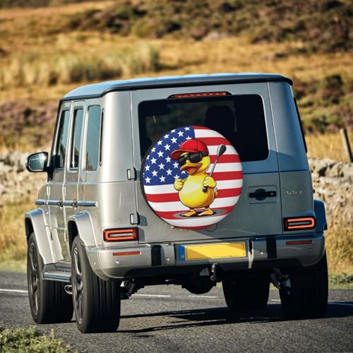 Image of Funny Duck Spare Tire Cover Weatherproof Universal Wheel Protectors Cute Duck Wheel Covers for Rv Camper Travel Trailer SUV Truck 15 Inch