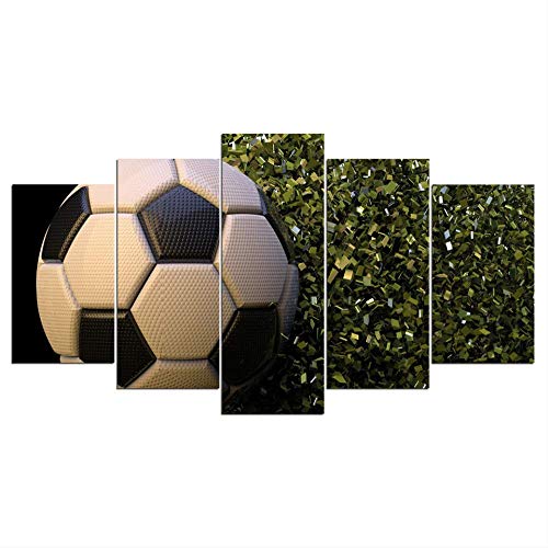 Lienzo de fútbol de cinco paneles en medidas progresivas sin marco para colgar en casa 2