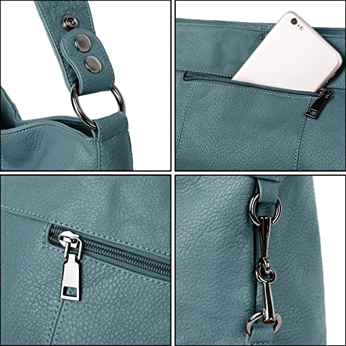 Image of YALUXE Women's Real Leather Shoulder Bags Hobo Handbag Purse Crossbody Bag