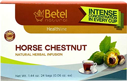 Premium Castanos De Indias (Horse Chestnut) Tea By Betel Natural - Promotes Healthy Circulation - 24 Tea Bags #TOP1