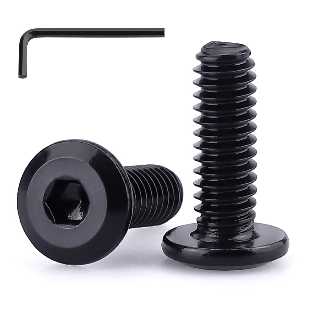 M5-0.8 x 25mm (50 pcs) Black Hex Socket Head Cap Screws, 304 Stainless Steel 18/8, Furniture Bolts, Connector Screws for Furniture, Black Oxide Finish