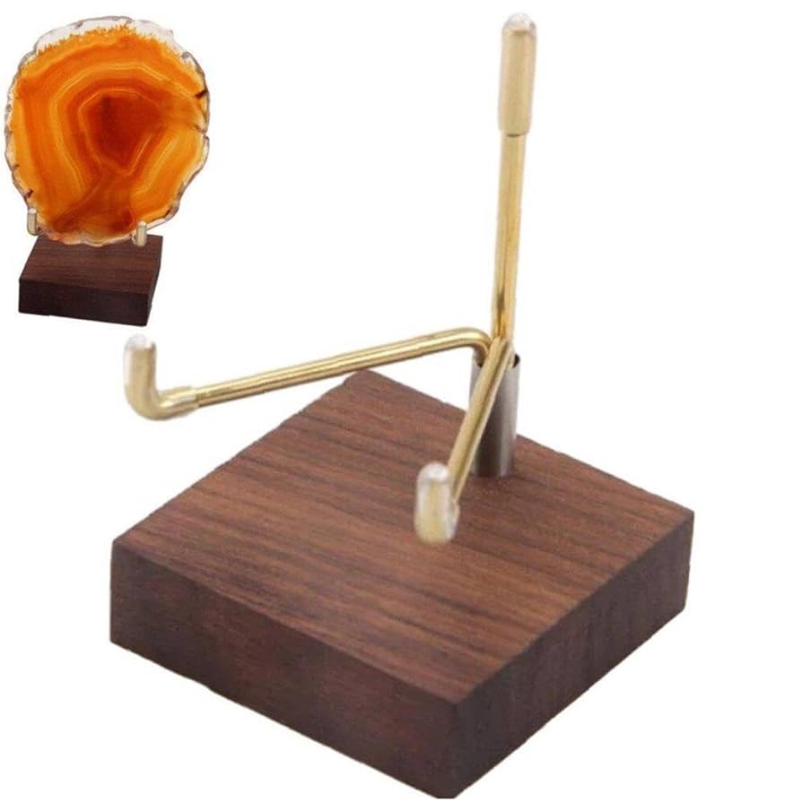 天然石の抽象置物 木製ベース付き