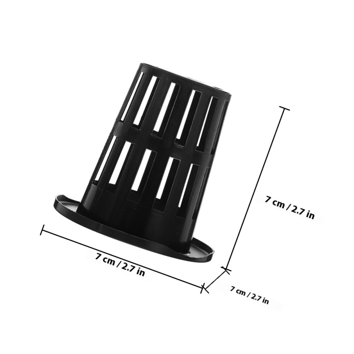 DOITOOL Pots en Filet pour Hydroponie 100 Pcs Paniers de Plantation en Plastique Noir 70 MM Godets de Culture pour Orchidées et Plantes Aquatiques Conteneurs Jardin Adaptés Culture