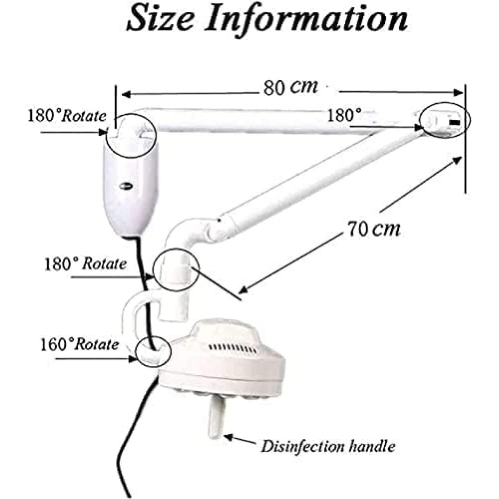 Chirurgiczna lampa bezcieniowa, medyczna lampa dentystyczna LED do badania, obrót o 360 ° 30W wisząca dioda LED Chirurgiczna bezcieniowa zimna lampa do tatuażu Zwierzęta Kosmetyczne Plastikowy szpital