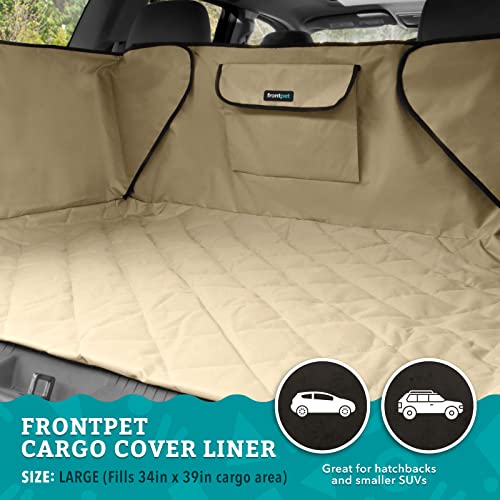 Frontpet Cargo Cover For Dogs, Water Resistant Pet Cargo Liner Dog Seat Cover Mat For Suvs Sedans Vans With Bumper Flap Protector, Non-Slip, Backseat Cover, Trunk Liner Universal Fit (Large/Tan) #TOP1