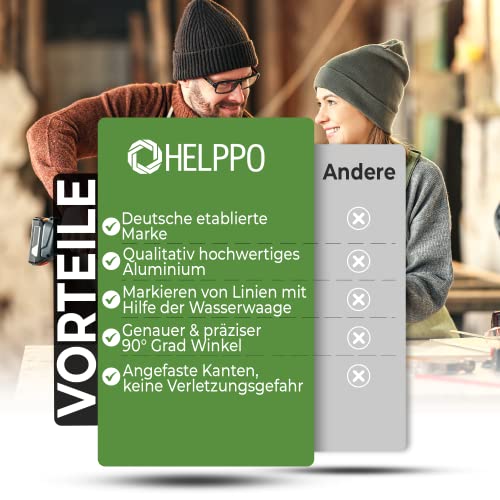 Foto von HELPPO Dein Winkelspanner Set für die Werkstatt - präzises Anfertigen von 90-Grad-Winkel Verbindungen, Hilfe zum schnellen fixieren von Holzbretter und Aluprofile